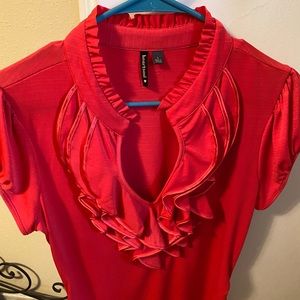 Dark coral ladies top (L)